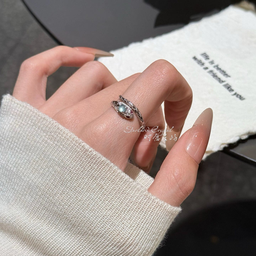 2026 Year of the Snake: Mystic Serpent Adjustable Ring - S925 Sterling Silver Neo-Chinese Style Wrap Ring (Tarnish-Resistant)