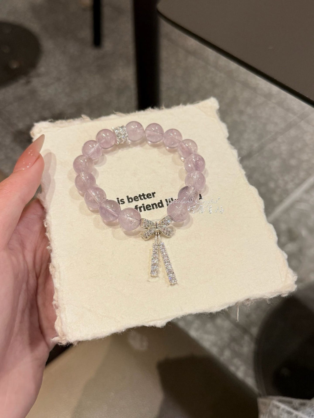 "Lavender Estate" Natural Amethyst Bow Bracelet - Master Healing Crystal for Success, Focus & Instant Skin-Brightening