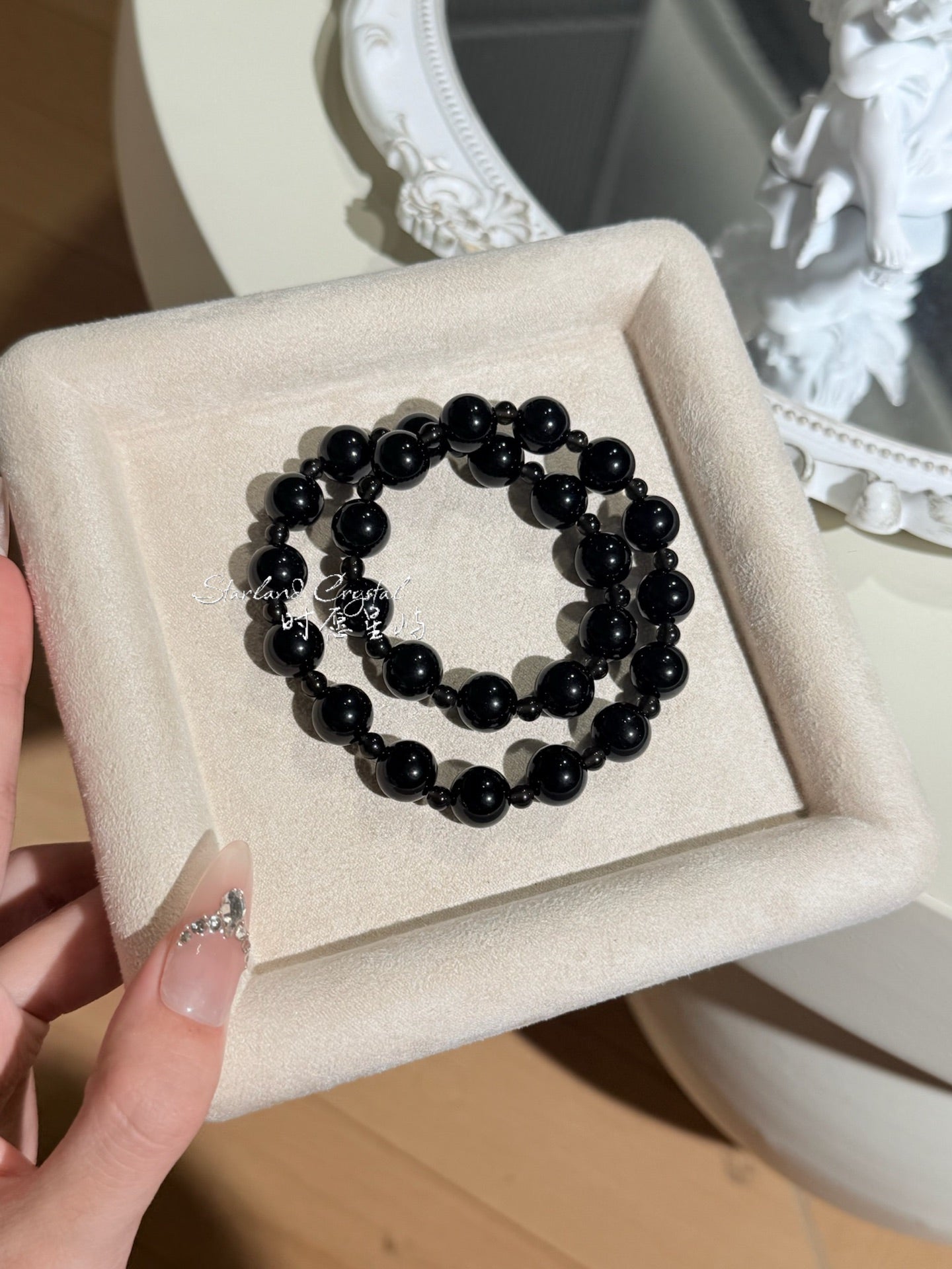 "Stellar Night" Natural Black Obsidian Double-Wrap Bracelet - High-Luster Protective Stone for Peace, Stability & Shielding Negativity