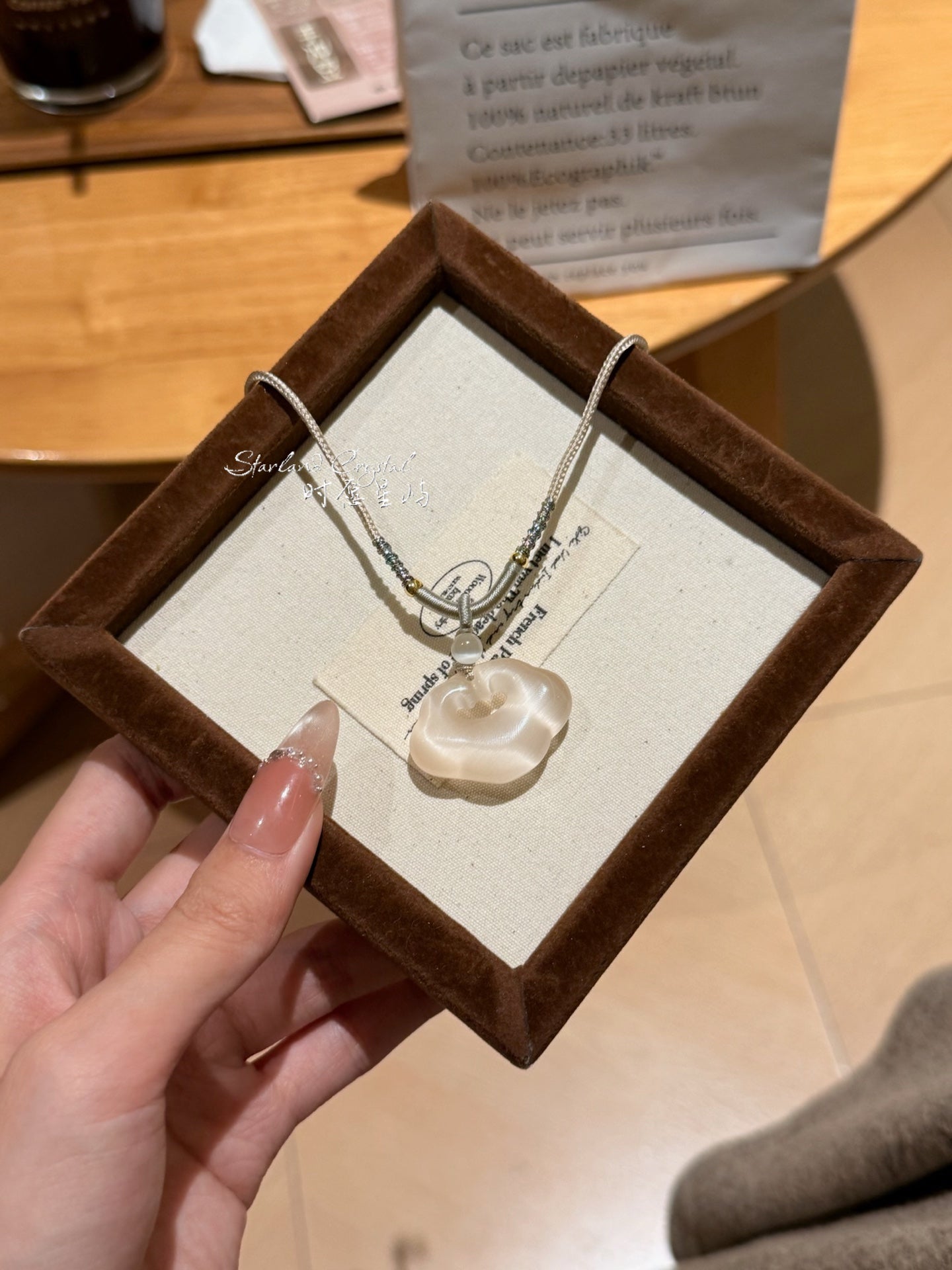 "Golden Hour" Champagne Cat’s-Eye Peace Lock Necklace - Elegant Ruyi Lock Pendant for Harmony, Prosperity & Radiant Grace