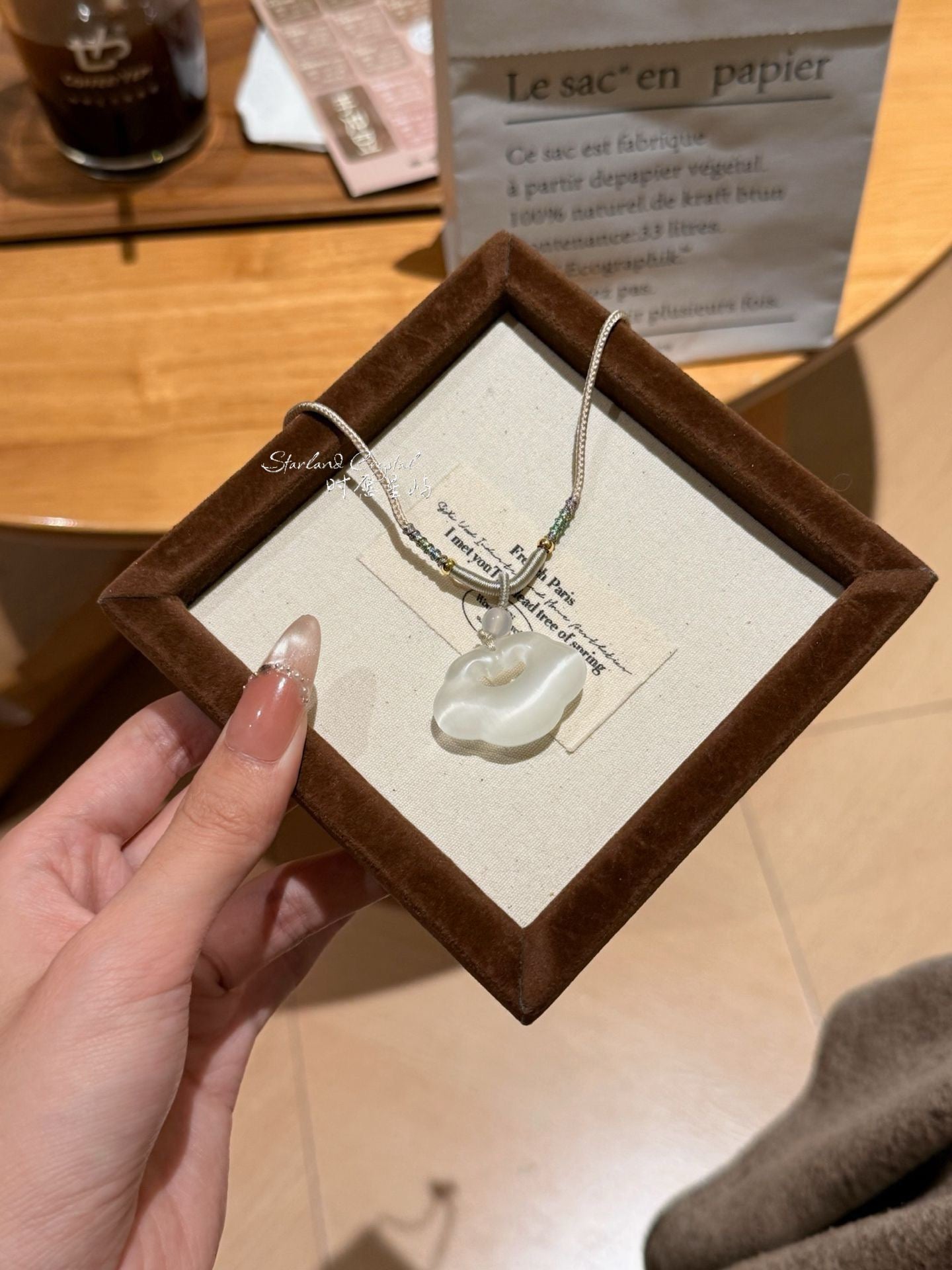 "Pure Moonlight" White Cat’s-Eye Peace Lock Necklace - Luminous Ruyi Pendant for Inner Peace, Skin Brightening & Timeless Grace