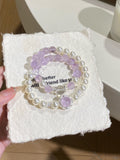 Lavender Amethyst & Clear Quartz "Purple Mist" Bracelet - Dreamy Pastel Crystal Jewelry for Inner Peace & Elegance