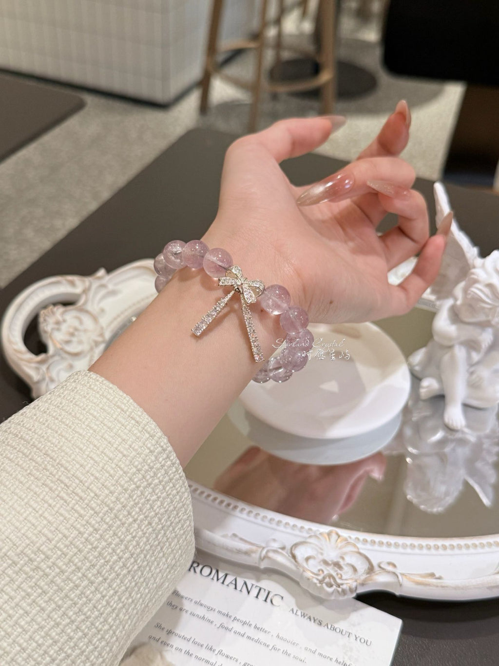 "Lavender Estate" Natural Amethyst Bow Bracelet - Master Healing Crystal for Success, Focus & Instant Skin-Brightening