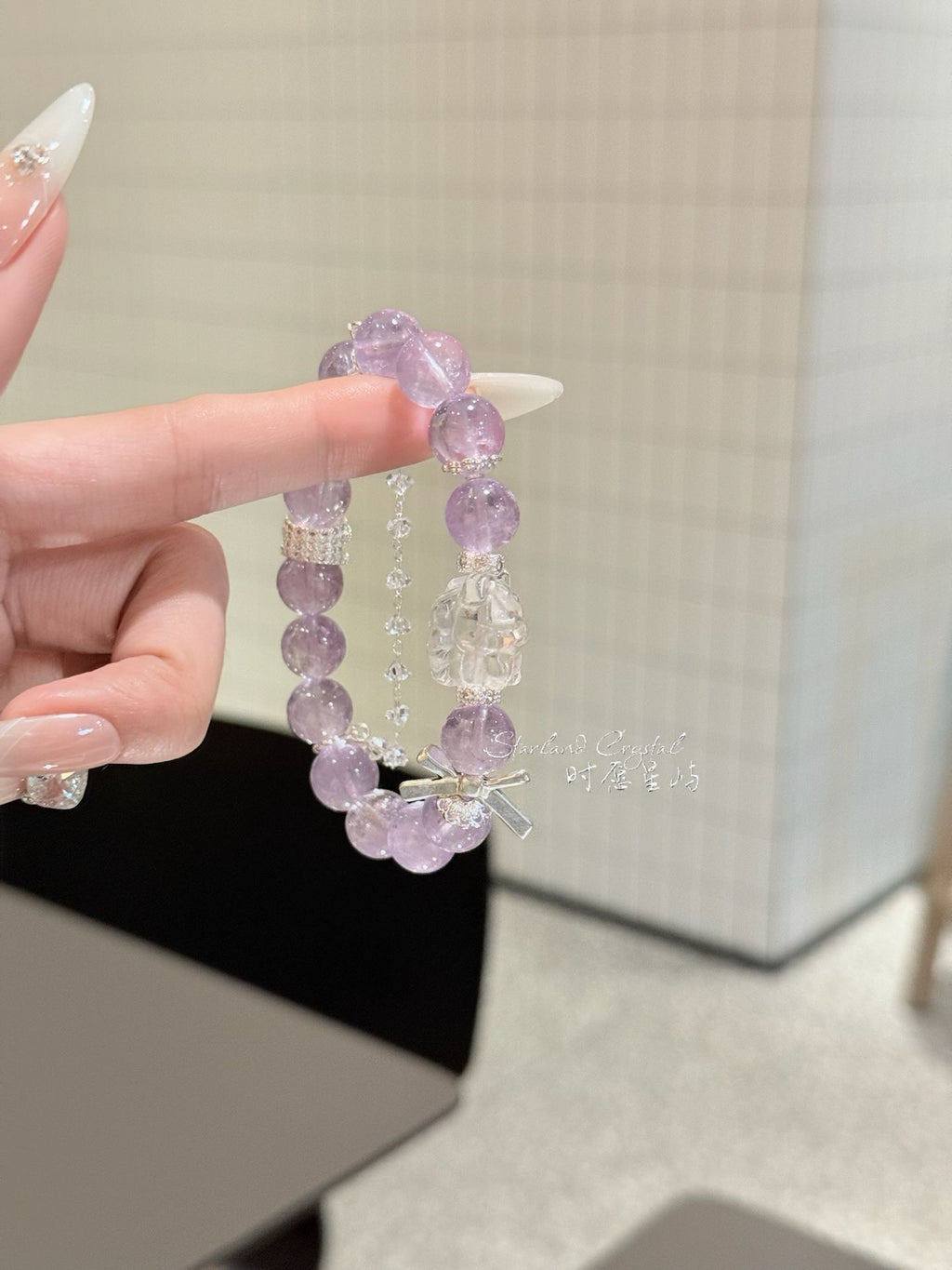 Mystic Purple Moon Fox Amethyst Bracelet - Natural Healing Crystal for Better Sleep, Wisdom & Romantic Attraction