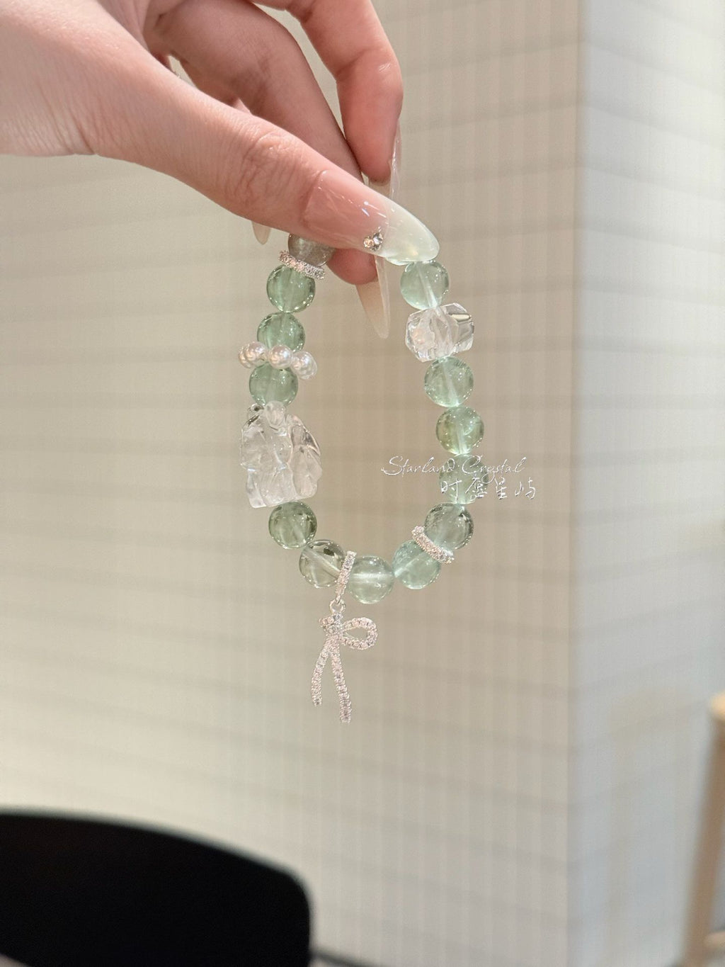 Mystic Green Fluorite Fox Guardian Bracelet - Natural Crystal for Focus, Clarity & Energy Protection (Handcrafted)