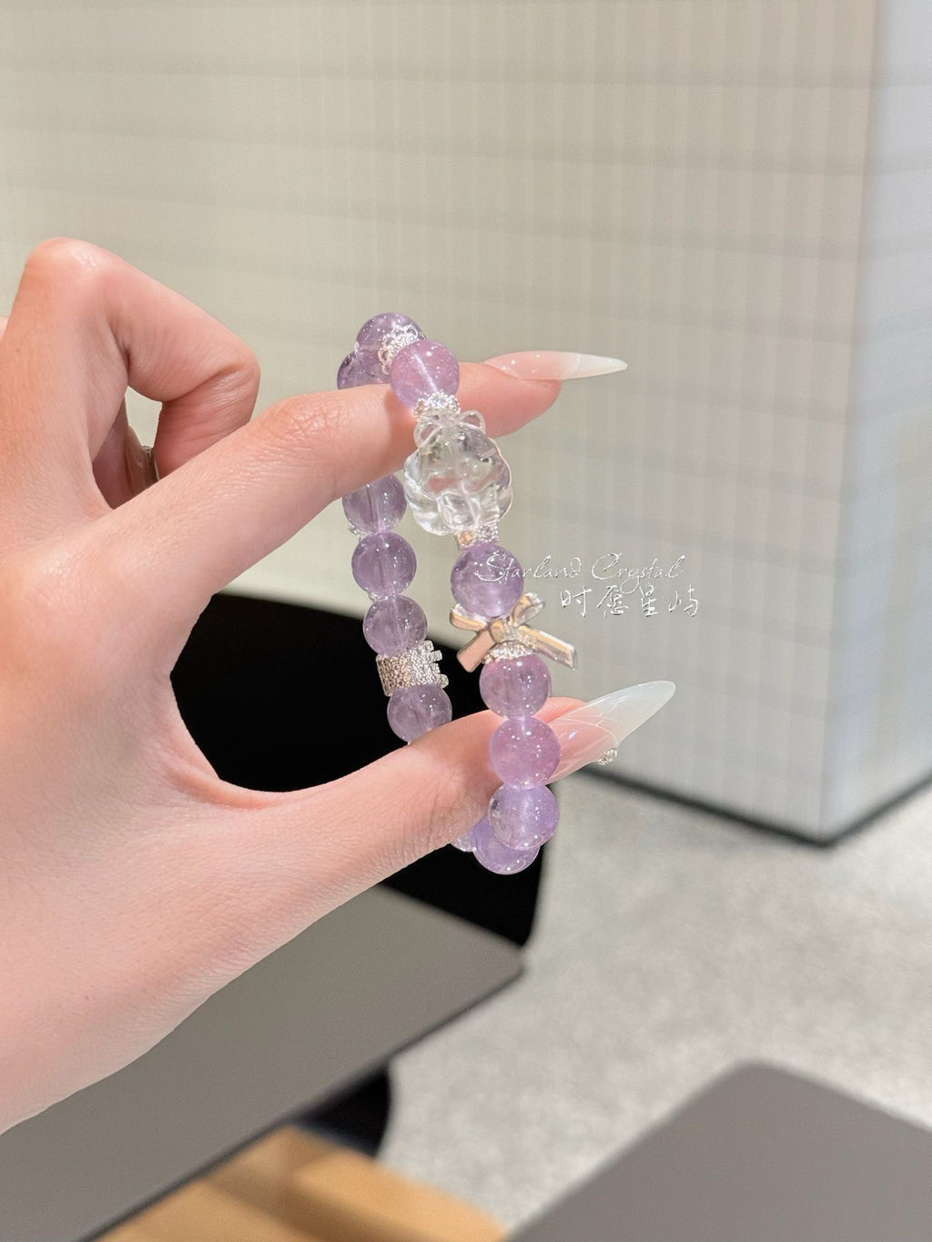 Mystic Purple Moon Fox Amethyst Bracelet - Natural Healing Crystal for Better Sleep, Wisdom & Romantic Attraction
