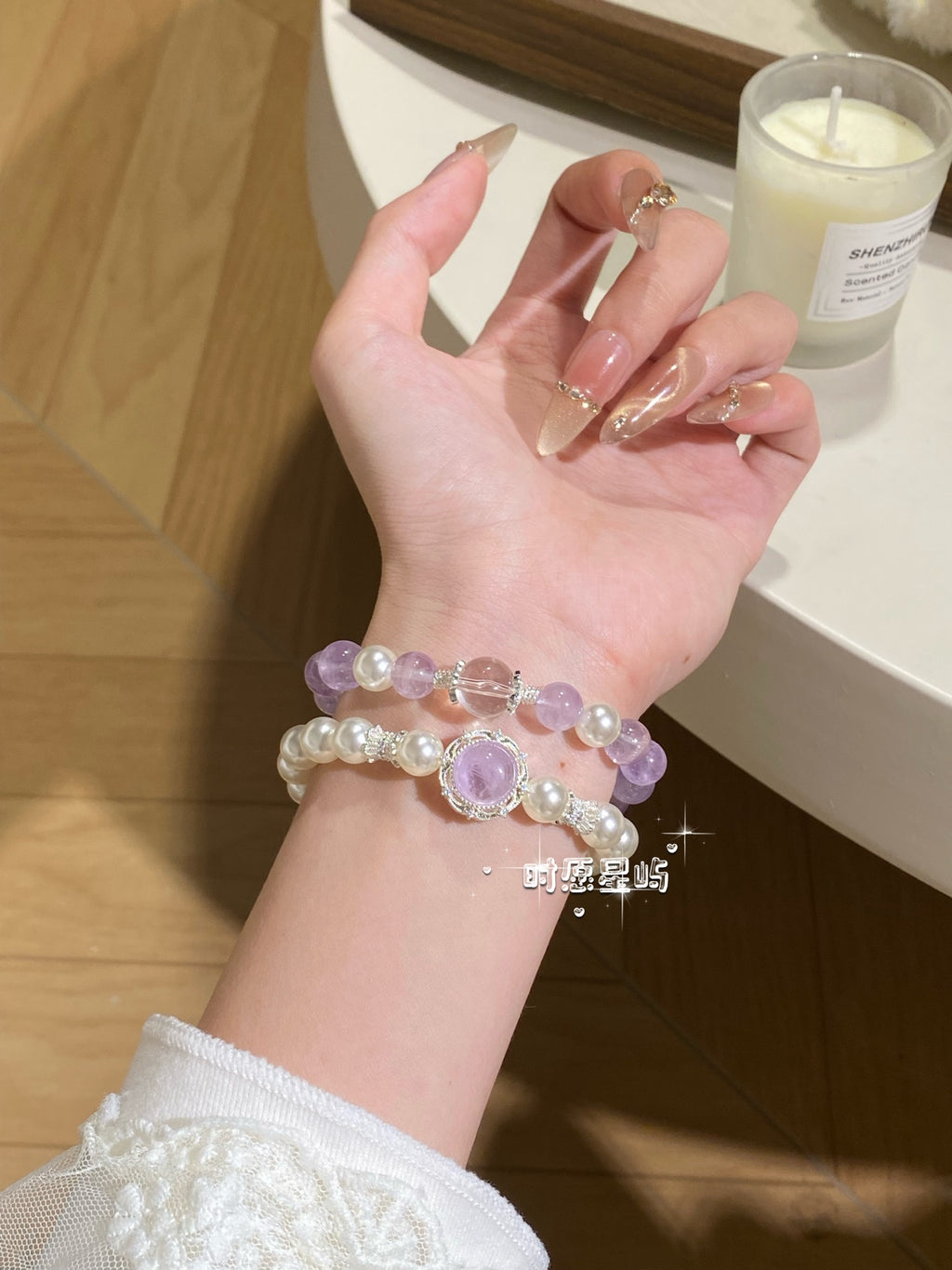 Lavender Amethyst & Clear Quartz "Purple Mist" Bracelet - Dreamy Pastel Crystal Jewelry for Inner Peace & Elegance