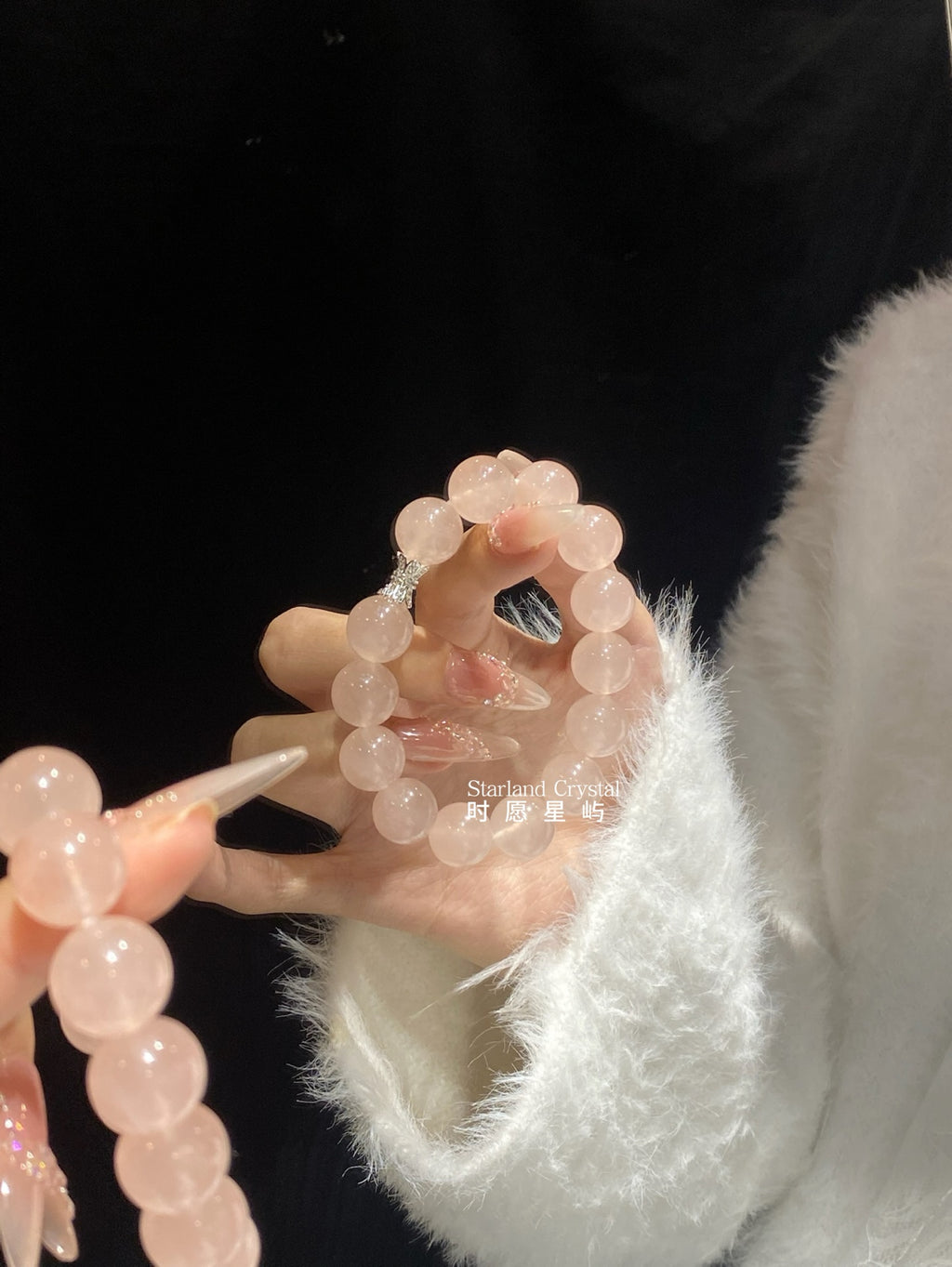 "Peach Star" Bold Grapefruit Pink Quartz Bracelet - 14mm Natural Rose Quartz for Love, Charisma & Relationship Healing