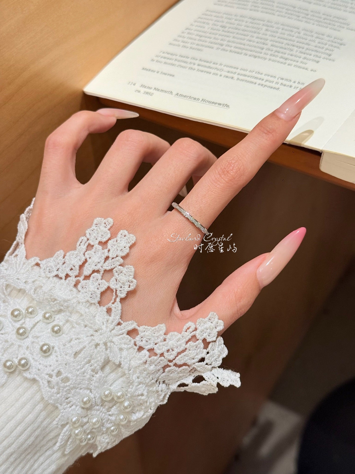 "Frosted Cream" Matte Sterling Silver Ring - Minimalist Slim Band for Effortless Chic & Cool-Toned Elegance (Fixed Size)